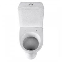 Унитаз-компакт "Вест" наклонный выпуск, с кнопочной арматурой и сиденьем, крап на белом. SANTERI арт-1P2018S0100BF — фото 4, Напольные унитазы