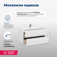 Тумба под раковину Aquanet Алвита 90 белый арт-00235340 — фото 3, Тумбы под раковину