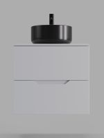 Orange Line Li-60TuwMDF+B07-345B тумба с раковиной подвесная 60 см, белый/черный Li-60TuwMDF+B07-345B — фото 2, Тумбы с раковиной