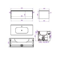Тумба под раковину подвесная La Fenice Terra , бежевая арт-FNC-01-TER-C-100 — фото 2, Тумбы под раковину