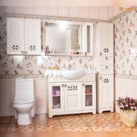 Товар: Зеркало со шкафчиком и балюстрадой Бриклаер КАНТРИ 105SB, бежевый дуб прованс - фото 5 Зеркало со шкафчиком и балюстрадой Бриклаер КАНТРИ 105SB, бежевый дуб прованс — фото 5, Шкафы для ванной