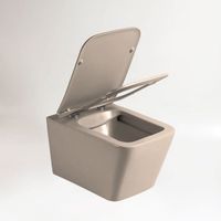 Унитаз подвесной Q-Line безободковый, цвет капучино мат., ультратонкое soft close сиденье арт-VT1-12MC — фото 1, Подвесные унитазы