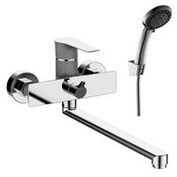 RS35 Смеситель для ванны, круг.пов.излив 350мм, р/ОД, хром/перламутр, ROS, RS35-32PC — фото 1, Смеситель для ванны