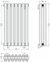 Товар: Отопительный радиатор Сунержа Эстет-00 500х315 7 секций Шампань арт-020-0332-5007 - фото 3 Отопительный радиатор Сунержа Эстет-00 500х315 7 секций Шампань арт-020-0332-5007 — фото 3, Радиаторы отопления