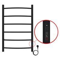 Полотенцесушитель электрический AZARIO VERONA 500/800 6 секций, диммер справа, черный арт-AZ04858B — фото 3, Электрические полотенцесушители