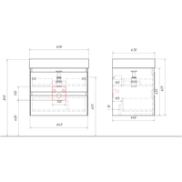 Товар: Подвесная тумба с двумя ящиками 65 см, цвет зеленый шалфей с умывальником GE01652SH - фото 2 Подвесная тумба с двумя ящиками 65 см, цвет зеленый шалфей с умывальником GE01652SH — фото 2, Тумбы с раковиной