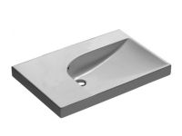 Раковина HATRIA GRANDANGOLO Y0YD01 подвесная или на тумбу без отверстия с переливом цвет белый — фото 1, Раковины подвесные