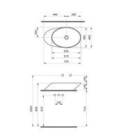Раковина Ambassador Ritz (720*400*140) БЕЛАЯ арт-236T20002 — фото 6, Раковины накладные