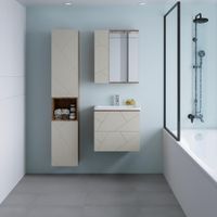 Тумба под раковину подвесная Бриклаер КРИСТАЛЛ латте, 60 см арт-4627125416927 — фото 4, Тумбы с раковиной