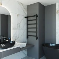 Полотенцесушитель электрический Grota Lore 530х1000 черный Lore 530х1000 RAL9005 EL — фото 2, Электрические полотенцесушители