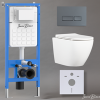 Комплект 3в1 IBERICA BLANCA инсталляция SILENCIO, унитаз BILBAO ALTO белый, кнопка смыва ESTI-R серый матовый (IB001.BLA.231.218) — фото 1, Комплекты унитаз + инсталляция