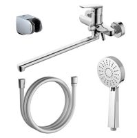 Смеситель для ванны AZARIO CAMPO с ручным душем, керамический картридж, хром арт-AZ-KX138275C — фото 6, Смеситель для ванны