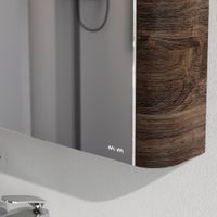 Sensation, зеркало, зеркальный шкаф, левый, 80 см, с подсветкой, орех, текстурированная арт-M30MCL0801NF — фото 4, Зеркальные шкафы в ванную