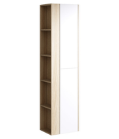 Подвесной универсальный левый/правый пенал 30см с двумя дверьми и системой открывания «push-to-open» и открытыми полочками. арт-Mai.05.04 — фото 3, Пеналы для ванной комнаты