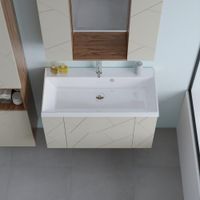 Тумба под раковину подвесная Бриклаер КРИСТАЛЛ латте, 90 см арт-4627125416958 — фото 5, Тумбы с раковиной