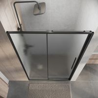 Дверь в нишу Niagara Nova NG-34-L11CHGR (110х195) графит,раздвижная влево,стекло шиншилла,1 место — фото 6, Раздвижные душевые двери