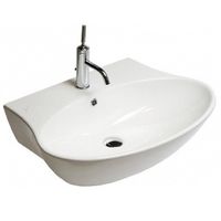 Товар: Раковина HATRIA NIDO YXEL01 накладная с одним отверстием с переливом цвет белый - фото 1 Раковина HATRIA NIDO YXEL01 накладная с одним отверстием с переливом цвет белый — фото 1, Раковины накладные