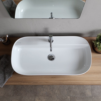 Товар: Раковина Scarabeo GLAM накладная без перелива с одним отверстием цвет белый арт-1801 - фото 6 Раковина Scarabeo GLAM накладная без перелива с одним отверстием цвет белый арт-1801 — фото 6, Раковины накладные