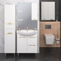 Товар: Зеркальный шкаф ELEGANSE 75 /золото/правый/ AQUA DE MARCO 1075CGELE/R - фото 5 Зеркальный шкаф ELEGANSE 75 /золото/правый/ AQUA DE MARCO 1075CGELE/R — фото 5, Зеркальные шкафы в ванную