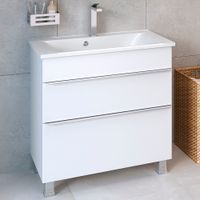 Тумба напольная с умывальником AXIOMA 80 /2 ящ/ с ум.Прима 80 / AQUA DE MARCO 5080WGAXI/F — фото 1, Тумбы с раковиной