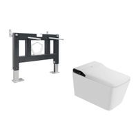 Комплект ABBER подвесной электронный унитаз-биде Rechteck AC1215S белый с импульсным смывом с инсталляцией AC0101P AC1215S-AC0101P — фото 1, Комплекты унитаз + инсталляция