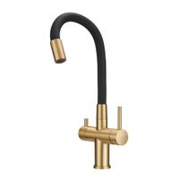 Смеситель для кухни с фильтром Milacio Ultra 560 (MCU.560.GDB) брашированное золото черный шланг — фото 3, Смесители для кухни