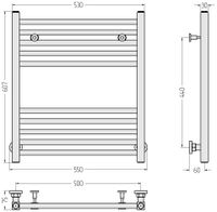 Полотенцесушитель водяной Сунержа Модус 600х500 Шампань арт-020-0250-6050 — фото 3, Водяные полотенцесушители