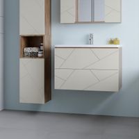 Тумба под раковину подвесная Бриклаер КРИСТАЛЛ латте, 80 см 4627125416941 — фото 1, Тумбы с раковиной