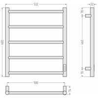 Полотенцесушитель электрический Стилье Формат 27 600х500 правый Белый арт-12528-6050 — фото 4, Электрические полотенцесушители