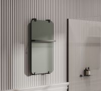 Полотенцесушитель электрический Allen Brau Infinity 80x44 с рейлингом и креплением, черный браш 00305018 — фото 1, Электрические полотенцесушители