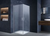 Душевой уголок Alpha , хром, стекло текстурное арт-VSR2-3AL — фото 1, Квадратные душевые уголки