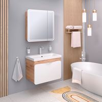 Тумба подвесная с умывальником SKANDI 80 /дуб золотой Крафт/ AQUA DE MARCO 5080CRAFTCSCA/H — фото 10, Тумбы с раковиной