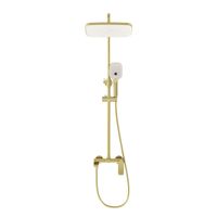 Душевая стойка Grossman Advans с верхним душем,ручной лейкой и смесителем,золото сатиновый,1 место арт-500.K35.09.320 — фото 2, Душевые стойки