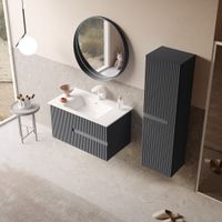 Тумба с раковиной ORKA Moonlight 90 подвесная, антрацит матовый арт-5003445 — фото 3, Тумбы с раковиной