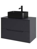 Orange Line Li-80TugMDF+B02-460MB тумба с раковиной подвесная 80 см, графит/черный Li-80TugMDF+B02-460MB — фото 6, Тумбы с раковиной