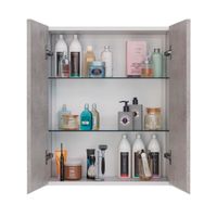 Шкаф Lemark COMBI 60 см подвесной, 2-х дверный, цвет фасада: Бетон, цвет корпуса: Белый глянец арт-LM03C60SH-Beton — фото 2, Шкафы для ванной