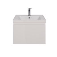 Тумба Lemark VEON MINI 60 см под 1 раковину, подвесная,1 ящик, цвет корпуса, фасада: Белый глянец арт-LM02VM60T — фото 4, Тумбы под раковину