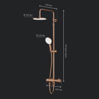 F0785A544 X-Joy, душ.система: см-ль д/ванны/душа с ТМС, душ.штанга,верх.душ 220мм, руч.душ,роз.золо — фото 6, Душевые системы