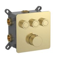 Смеситель с термостатом встраиваемый на 3 потребителя комплект с монтажной частью арт-AQM8812BG — фото 1, Смесители для душа с термостатом