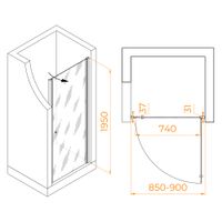 Товар: Душевая дверь Dolphin TN-03 900 54930309-11 - фото 1 Душевая дверь Dolphin TN-03 900 54930309-11 — фото 1, Душевые двери в нишу