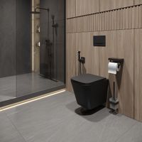 Унитаз подвесной Lemark Florex, безободковый, с сиденьем микролифт,  черный, арт-9612002 — фото 2, Подвесные унитазы