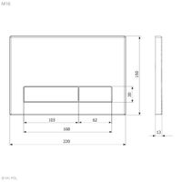 KK-POL 350/PWS/058-00-00 M16 Пластиковая панель смыва для инсталляции, цвет оружейная сталь — фото 2, Панели