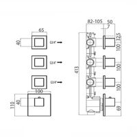 Товар: Смеситель термостат Bossini Cube для ванны и душа встраиваемый внешняя часть на 3,4,6 потребителей цвет черный матовый арт-Z032205.073 - фото 2 Смеситель термостат Bossini Cube для ванны и душа встраиваемый внешняя часть на 3,4,6 потребителей цвет черный матовый арт-Z032205.073 — фото 2, Смеситель для душа