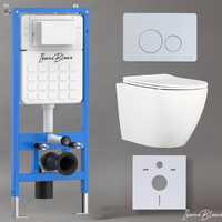 Комплект 3в1 IBERICA BLANCA инсталляция SILENCIO, унитаз BILBAO ALTO белый, кнопка смыва INOX-O белый матовый (IB001.BLA.231.811) — фото 1, Комплекты унитаз + инсталляция