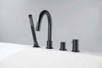 Смеситель на борт ванны на 4 отв. AQUATEK, матовый черный AQ1348MB ЕВРОПА — фото 4, Смесители на борт ванны