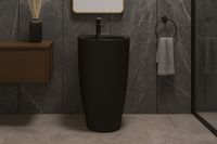 Раковина напольная Azario Dea 500х500х860 отдельностоящая круглая, черный арт-AZ-203MB — фото 1, Раковины напольные