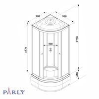 Ограждение VIVA90B N душевое Ceruttispa без поддона (90x90x195) — фото 413, Прямоугольные душевые уголки