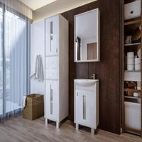 Товар: Тумба под раковину напольная Бриклаер БАЛИ правая светлая лиственница/белый, 40 см 4627125412080 - фото 4 Тумба под раковину напольная Бриклаер БАЛИ правая светлая лиственница/белый, 40 см 4627125412080 — фото 4, Тумбы с раковиной