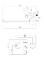 Agger Easy смеситель для ванны однорычажный универсальный с душевым набором, сатин матовый арт-A3121122 — фото 1, Смеситель для ванны