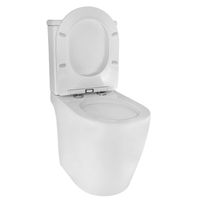 Унитаз-компакт Azario LEO TORNADO FLUSHING 360х595х820 напольный, безободковый, слив "Торнадо", в комплекте с быстросъемным сиденьем микролифт арт-AZ-1253CT — фото 2, Напольные унитазы